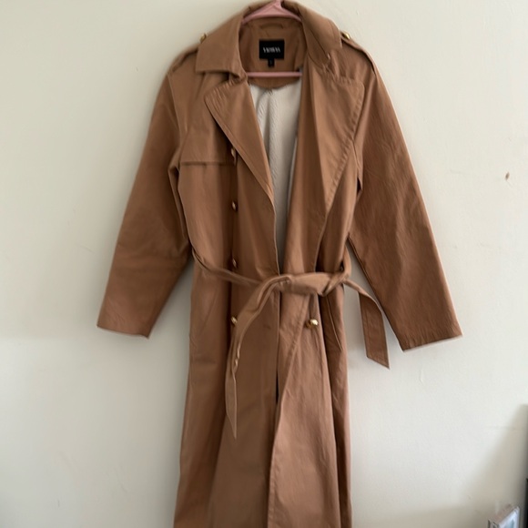 Express nylon Sherpa-lined removable button belted trench coat - Picture 2 of 3